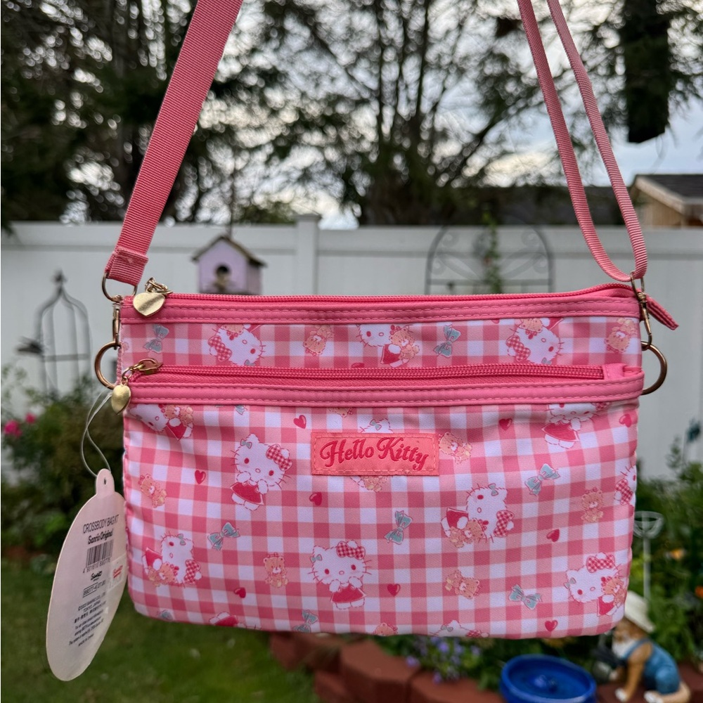 Sanrio Hello Kitty Ribbon Gingham Crossbody Bag